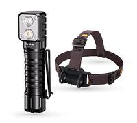 Wurkkos HD15 Headlamp 2000 Lumens LED Head Flashlight Rechargeable Headlight Right Angle Flashlight with Spotlight and Floodlight IP68 Waterproof Magnetic Tailcap (Black)