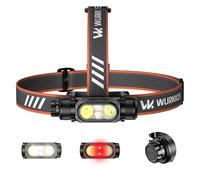 Wurkkos HD17 LED Head Torch Super Bright 2500 Lumens, Rechargeable Headlamp with Red Light & Triple Light Sources, Magnetic Base, IPX6 Waterproof for Camping, Running & Work