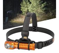 Wurkkos HD20 Rechargeable Headlamp Flashlight, Spotlight&Floodlight 90CRI 5000K Rechargeable Headlamp,2000Lumen Super Bright Headband Flashlight,IP68 Waterproof Headlamp for Camping Running(Orange)