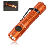 Wurkkos Mini FC11C Orange 4000K LED Flashlight, 1300 Lumens Torch USB C Rechargeable with 90 CRI, Continuous Brightness Adjustment, Magnet on Lamp Base, Memory Function
