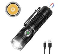 Wurkkos TS22 LED Torch Extremely Bright, 4800 Lumen Torch Rechargeable XHP70.3, IPX68 Waterproof Tactical Flashlight with 6 Modes for Camping, Outdoor, Emergencies, CRI90(Black)