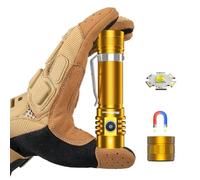 Wurkkos WK03 LED Mini Torch, 1200 Lumens, Extremely Bright Flashlight USB-C Rechargeable with 519A LED, IP68 Waterproof with Magnetic Tail Cover, Portable EDC Torches with 3000 mAh Power Supply(Gold)