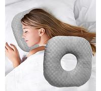 Wuronsa Ear Piercing Pillow for Side Sleepers with an Ear Hole for CNH and Ear Pain Ear Inflammation Pressure Sores, Cotton O-Shaped Side Sleeping Pillow, Ear Guard Pillow
