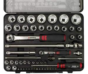 Wurth Zebra 56 Piece 1/4in & 1/2in Drive Socket Set Metric 4 - 32mm 09651756