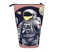 WURTON Astronaut on The Moon 1 Print Pencil Case Telescopic Stationery Storage Bag for Supplies, Office Makeup Storage