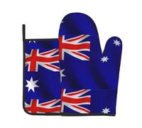 Wurton Australian Flag Print Oven Mitt 7.2"X11" Pot Holder Set Kitchen Essentials Cooking,Baking, BBQ Microwave