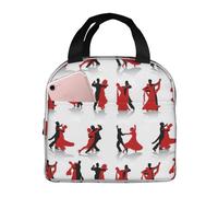 WURTON Ballroom Dance Print Lunch Bag Lunch Box Women Men Reusable Portable Lunchbox For Travel Work Picnic
