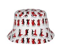 Wurton Ballroom Dance Print Unisex Cute Trendy Lightweight Bucket Hat Outdoor Aesthetic Fisherman Cap Sun Hat Black, Black, One size
