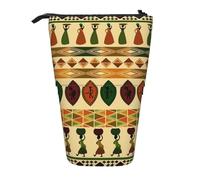 WURTON Bohemia Style Traditional African Pattern Print Pencil Telescopic Case Stationery Storage Bag, Pencil Case Adults,Storage Box