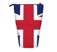 WURTON British Flag Print Pencil Telescopic Case Stationery Storage Bag, Pencil Case Adults,Storage Box, Black, One Size