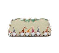 WURTON Christmas Gnomes Print Pencil Case Bag Spacious And Stylish Zipper Pencil Pouch Office Use Pencil Bags