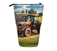 WURTON Company Farm Tractors Print Telescopic Pencil Case Versatile Stationery Makeup Storage Bag Supplies Organizer