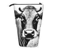 WURTON Cow collection Print Pencil Telescopic Case Versatile Storage Bag,Office, and Adult Storage Box Gifts