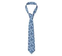 WURTON Daisy Flowers Print Men'S Neckties Tie,Funny Novelty Neck Ties Cravat For Groom,Father, And Groomsman, Dark Blue Marble, One size