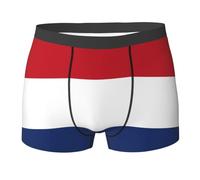 WURTON Dutch flag Print Men's Boxer Briefs Trunks Underwear Athletic Underwear Moisture-Wicking Performance, Black, L