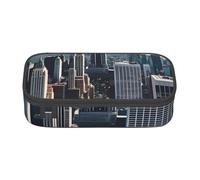 WURTON Empire State Building Print Pencil Case,Big Capacity Pencil Pouch Pencil Bag Adults multifunctional storage box