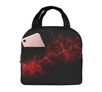 WURTON Explosion Burst Red Black Print Insulated Lunch Box For Women Men,Tote Bag For Office Work Lunch Bag Picnic Beach