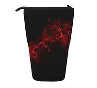 WURTON Explosion Burst Red Black Print Pencil Telescopic Case Stationery Storage Bag, Pencil Case Adults,Storage Box