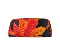 WURTON Fall Red Leaves Print Large Pencil Pouches Versatile Zipper Pencil Cases Pencil Bags Adults Office Travel