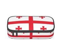 WURTON Flag Of Georgia Print Pencil Case Supplies,Multipurpose,Cosmetic Storage Bag Pencil Case Organizer