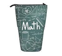 WURTON Formulas Shapes Theory Math Lesson Word Print Pencil Case Telescopic Stationery Storage Bag for Supplies, Office Makeup Storage