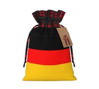 WURTON German Flag Print Christmas Wrapping Gift Bag Wedding Gifts Holiday Presents Drawstring Xmas Bags