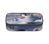 WURTON Happy Penguin Print Pencil Case Supplies,Multipurpose,Cosmetic Storage Bag Pencil Case Organizer