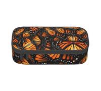 WURTON Heaps of Orange Monarch Butterflies Print Pencil Case,Big Capacity Pencil Pouch Pencil Bag Adults multifunctional storage box