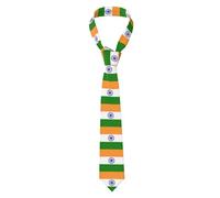 WURTON Indian Flag Print Men'S Novelty Necktie Ties With Unique Wedding, Business,Party Gifts Every Outfit