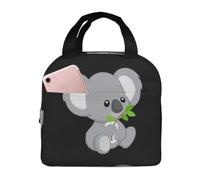 WURTON Koala Eat Leaf Print Lunch Bag Leakproof, Therma,Cooler Tote Portable Thickened Insulation Lunch Bag