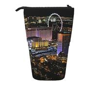 WURTON Las Vegas Night View Print Pencil Telescopic Case Stationery Storage Bag, Pencil Case Adults,Storage Box