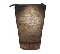 WURTON Lights hit the brick wall Print Pencil Case Telescopic Stationery Storage Bag for Supplies, Office Makeup Storage