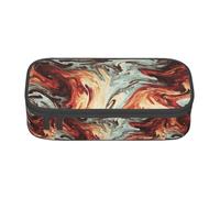 WURTON Marble Mixed Brown Print Pencil Case Supplies,Multipurpose,Cosmetic Storage Bag Pencil Case Organizer