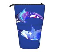 WURTON Orca Killer Whale Print Pencil Telescopic Case Stationery Storage Bag, Pencil Case Adults,Storage Box