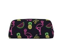 WURTON Pineapple Banana Flamingo Print Pencil Case Bag Spacious And Stylish Zipper Pencil Pouch Office Use Pencil Bags