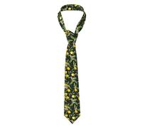WURTON Summer Lemon Print Men'S Novelty Necktie Ties With Unique Wedding, Business,Party Gifts Every Outfit, Lemon and Flower, One size