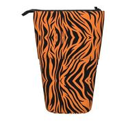 WURTON Tiger Stripes Orange Pattern Print Pencil Telescopic Case Versatile Storage Bag,Office, and Adult Storage Box Gifts