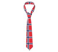 WURTON Vietnamese Flag Print Novelty Men'S Neckties Fashionable Funny Skinny Ties For Weddings, Business,Parties, Norwegian Flag, One size