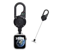 Wuryuema Retractable Keychain Clip Id Holder Compatible with Apple Watch Band 42mm 44mm 45mm 49mm,for iWatch Series 9 8 7 6 5 4 3 2 1 SE Ultra Badge Reel with Carabiner & Pocket Clip Replacement