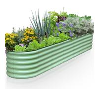 Wurzberge Raised Garden Bed-Green-284 * 60 * 45cm, 45cm Tall Galvanized Outdorr Metal Raised Bed for Growing Vegetables, Flowers, and Herbs, Large Raised Planter Box for Free Assembly with Ease