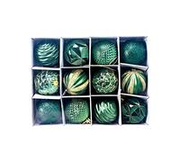 WUSENTOF Christmas Baubles 12 Pcs 60mm Large Xmas Tree Ornaments With Hanging Loop Shatterproof Ornamets Personalised Christmas Decorations, Pink Green Gold Silver Navy Red Brown Burgundy Baubles