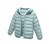 WUSENTOF Kids Boys Girls Lightweight Down Jacket Unisex Full Zip Hooded Windproof Padded Quilted Puffer Coat with Pockets Long Sleeve Winter Warm Casual Packable Winter Coat 4-13 Years