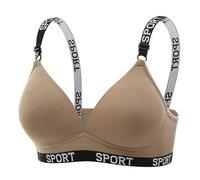 WUSENTOF Women's Bras Sports Wirefree Seamless Support Lingerie Comfort Soft Brassiere Breathable Stretch Bras Sexy Deep V Push Up Underwear Packs for Yoga Fitness Exercise