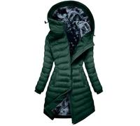 WUSENTOF Women's Coats Long Winter Jackets Quilted Padded Coats With Hood Elegant Thermal Puffer Jackets Zipper Hooded Parka Longline Windproof Coat Lightweight Long Down Hooded S-5XL