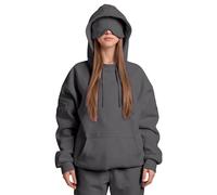 WUSENTOF Womens Oversized Hoodies Built In Eye Mask Comfort Airplane Mode Travel Hoodie Zippered Pocket Ladies Fleece Hooded Sweatshirts Hoody Pullover With Hidden Pockets Soft Sweatshirt