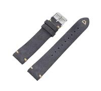 WUSHADEHANS Nubuck Leather Straps, Soft Suede Leather Watch Strap Quick Release Spring Bar Multiple Sizes Multicolor(Dark Gray,19mm)