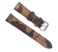 WUSHADEHANS Nubuck Leather Straps, Suede Leather Camouflage Sport Watch Strap Replacement Band 18mm 20mm 22mm 24mm Pack of 1(Camouflage Brown,18mm)
