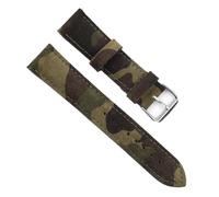 WUSHADEHANS Nubuck Leather Straps, Suede Leather Camouflage Sport Watch Strap Replacement Band 18mm 20mm 22mm 24mm Pack of 1(A,18mm)