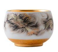 WUSHADEHANS Tea Cup Unglazed Lamb's Fat Jade Porcelain Gilded Owner's Large Arhat Set Vigorous Spirit Single Soaking Container