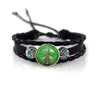 WUSHIMAOYI Celtic Tree Of Life Bracelet Celtic Tree Of Life jewelry CELTIC TREE Bracelets Celtic Bracelet Braid Leather Bracelets Black Leather Bracelet